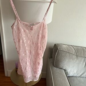 Morgan Tylor Intimates Pink 90’s Babydoll Sheer Y2K Coquette Slip Dress Size M